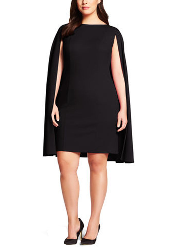 Black Cape Sleeves Mini Dress ...
